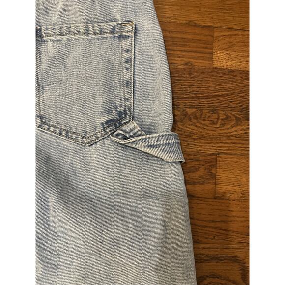 Glassons Jeans Blue Women 6 Oversized Pockets Carpenter - Picture 12 of 13